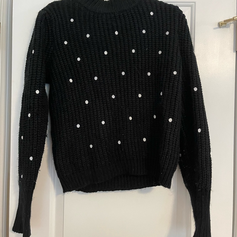 English Factory Black Sweater with White Dots